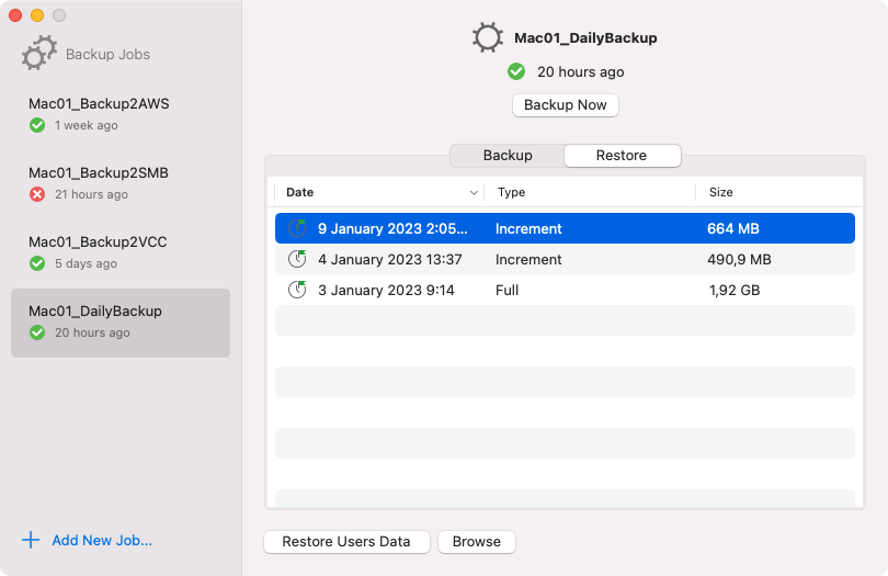 Step 1. Select Restore Point
