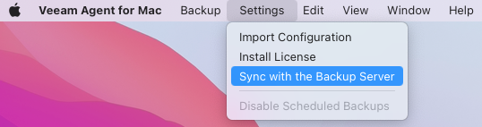 Synchronizing with Veeam Backup Server