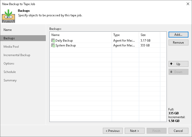 Archiving Veeam Agent Backups to Tape
