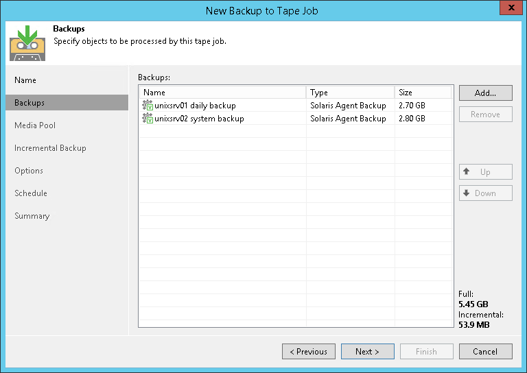 Archiving Veeam Agent Backups to Tape