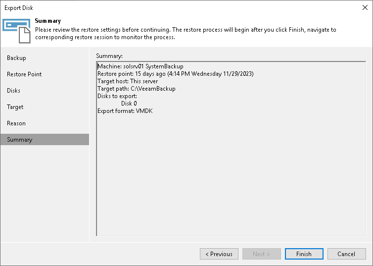 Step 7. Complete Restore Process