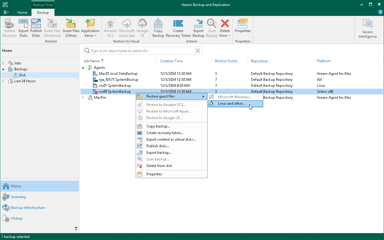 Restore Files and Folders