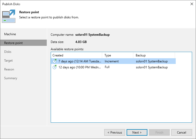 Step 3. Select Restore Point
