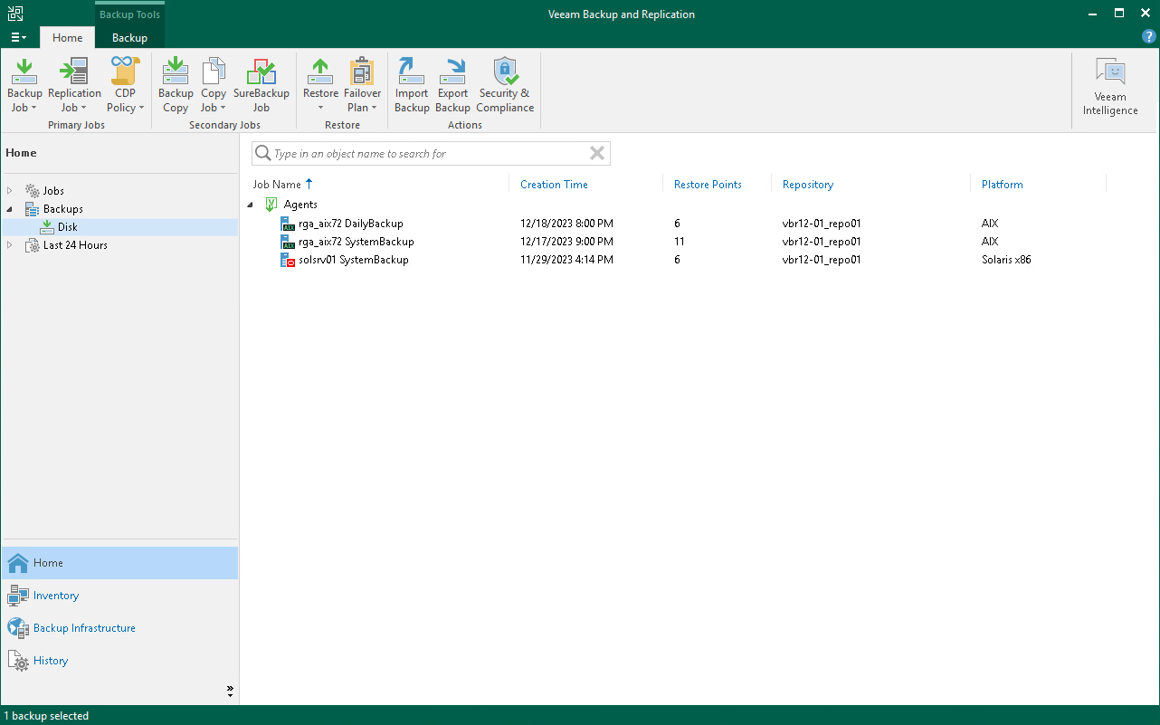 Back Up to Backup Repositories