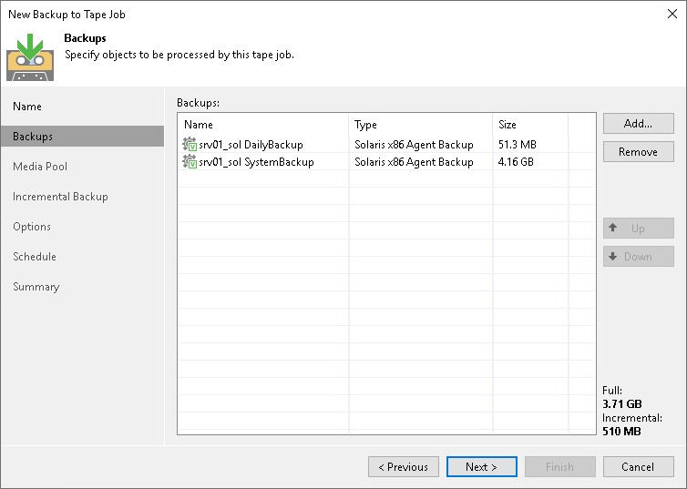 Archiving Veeam Agent Backups to Tape