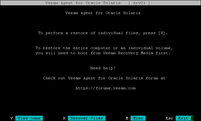 Veeam Agent for IBM AIXOracle Solaris Control Panel