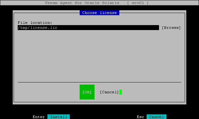 Installing License from Control Panel