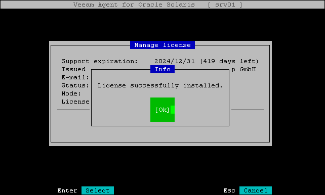 Installing License from Control Panel