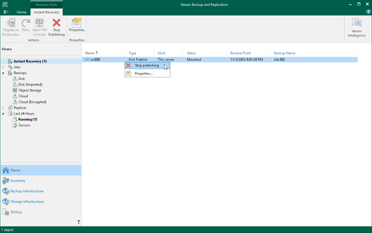 Stop Publishing Disks Session