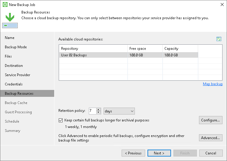 Select Cloud Repository Veeam Cloud Connect Repository Settings