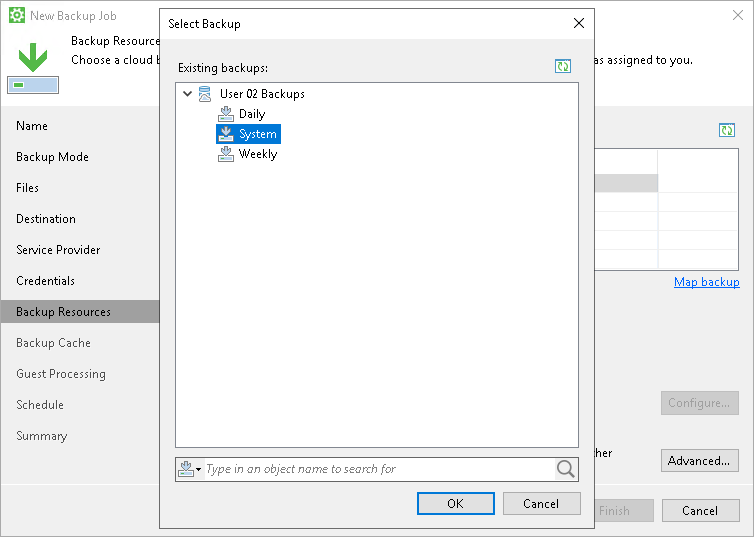 Map Backup Job Veeam Cloud Connect Repository Settings