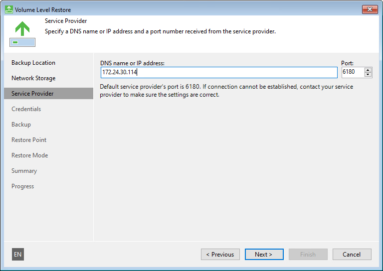 Specify Service Provider Settings Service Provider Settings