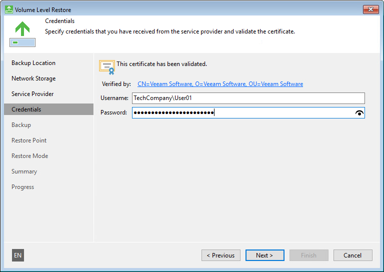 Specify User Account Settings Service Provider Settings