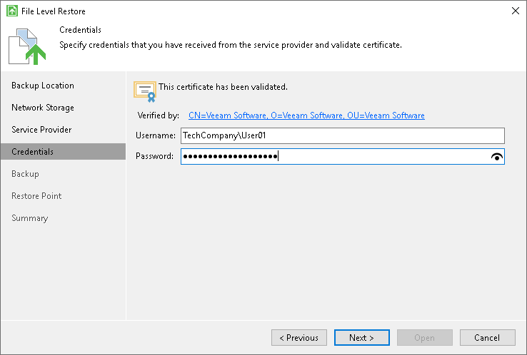 Specify User Account Settings Service Provider Settings