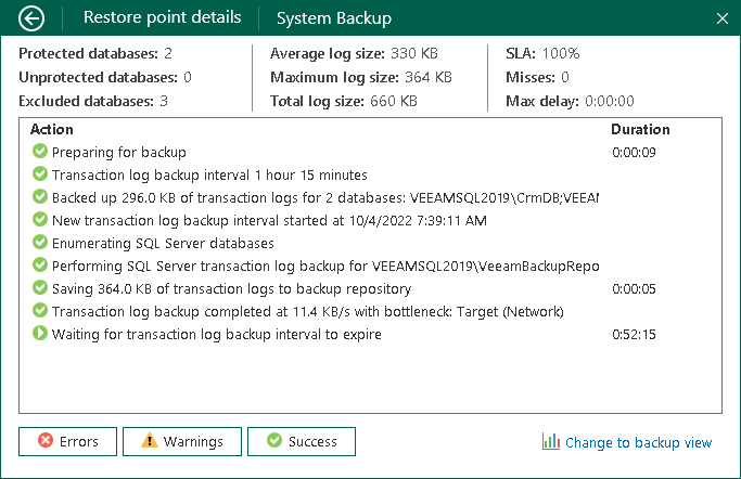 Transaction Log Backup Statistics Transaction Log Backup Statistics
