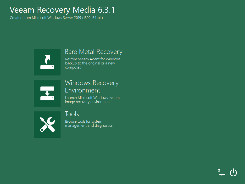 Boot from Veeam Recovery Media