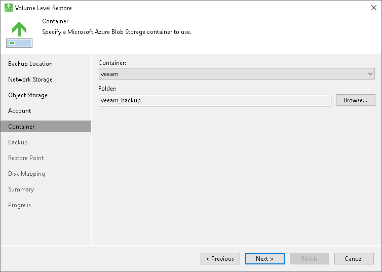 Specify Microsoft Azure Container Settings Microsoft Azure Blob Storage Settings