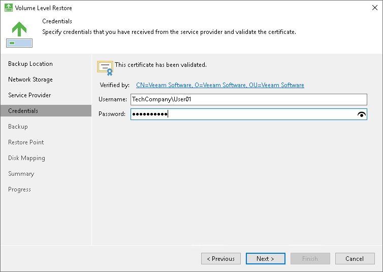 Specify User Account Settings Service Provider Settings
