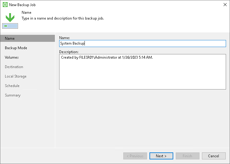 Set Backup Job Name and Description How to Protect Windows Computer