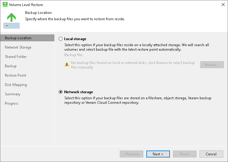 Specify Backup Location How to Restore Computer Volume