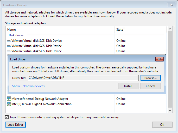Install Storage Adapter Drivers Step 10. Map Restored Disks
