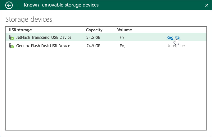Register External Drive as a Known Storage Device Backup to Rotated Drives