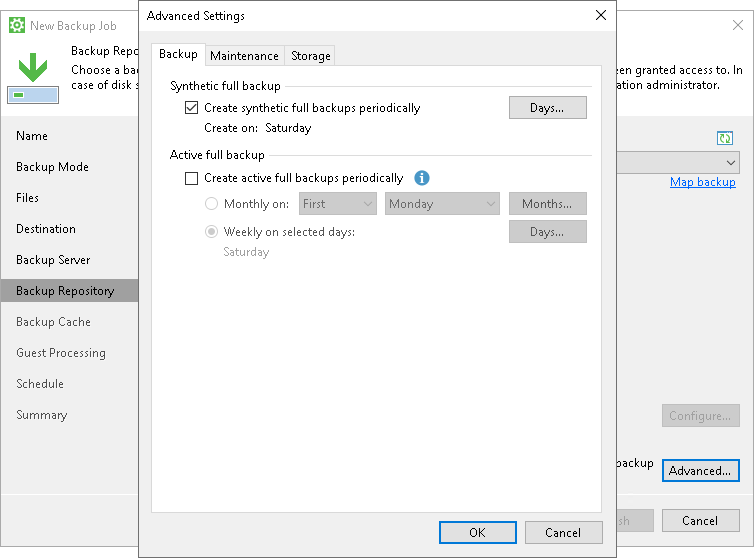 Create Synthetic Full Backups Periodically Synthetic Full Backup