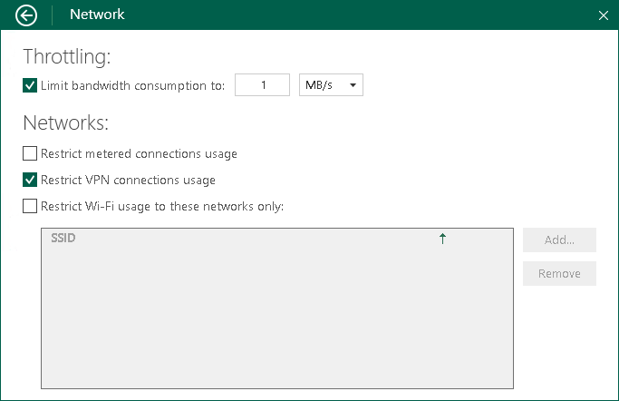 Restrict Backup over VPN Connections Disabling Backup over VPN Connections