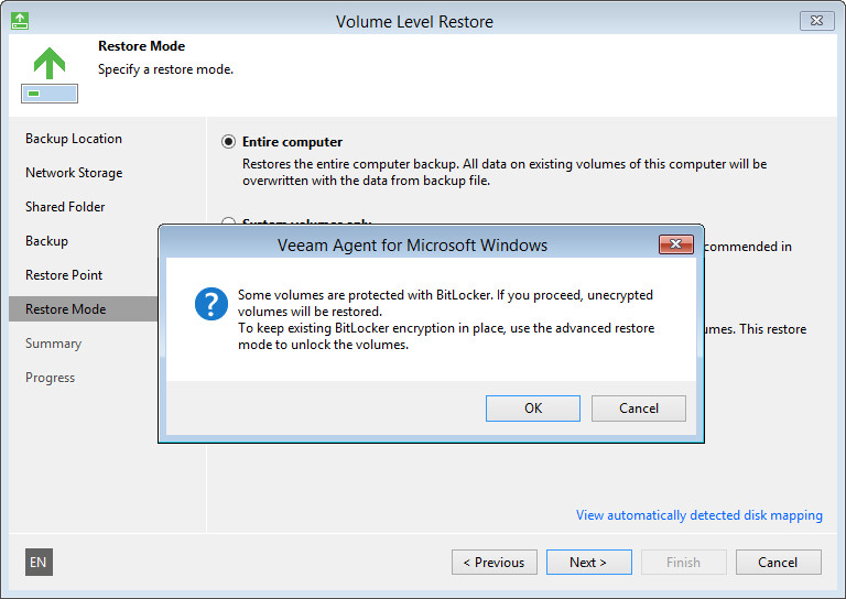 BitLocker Encrypted Volumes Support