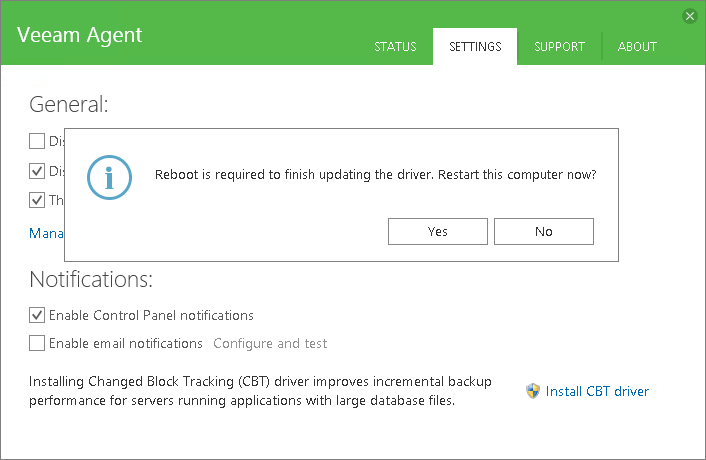 Installing Veeam CBT Driver
