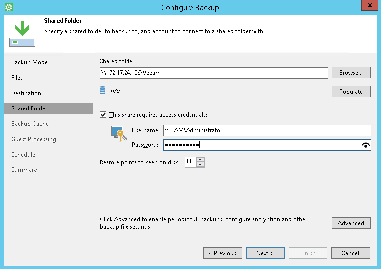 Shared Folder Settings
