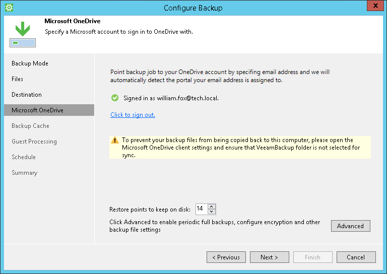 Microsoft OneDrive Settings