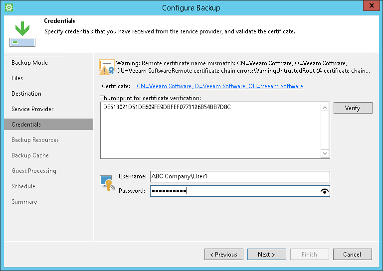 Veeam Cloud Connect Repository Settings