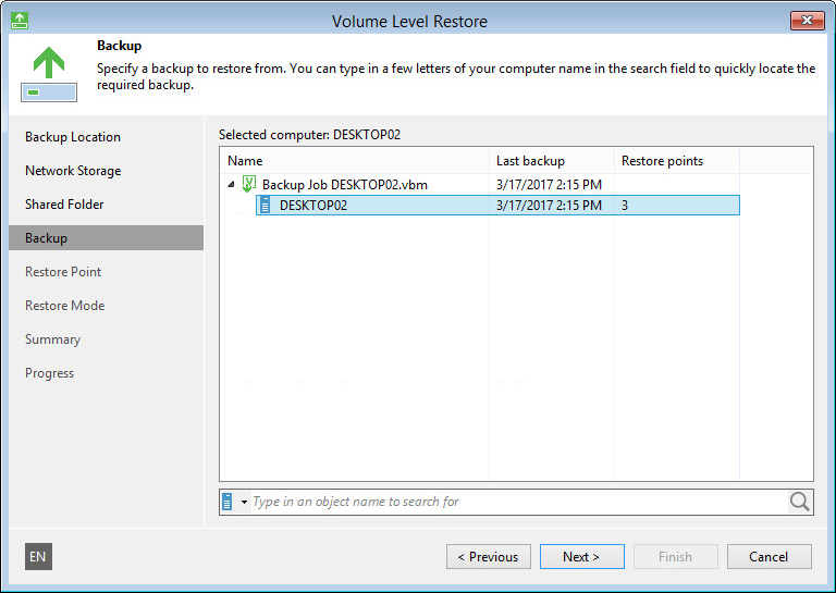 Step 7. Select Backup
