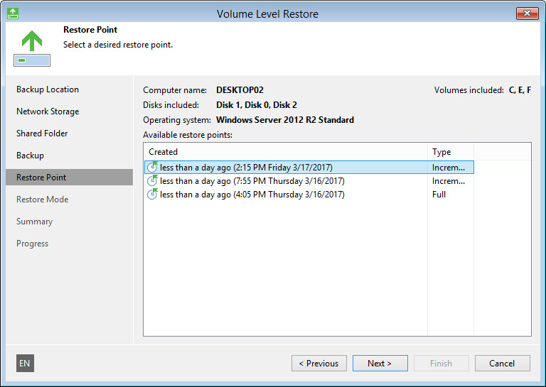 Step 8. Select Restore Point