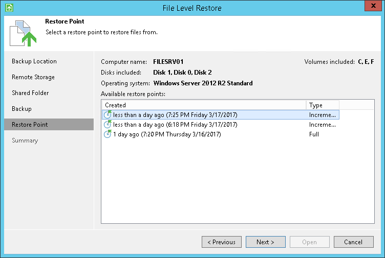 Step 6. Select Restore Point