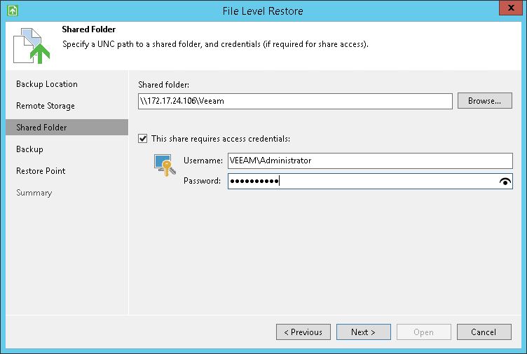 Shared Folder Settings