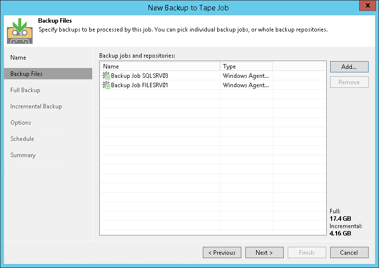 Archiving Veeam Agent Backups to Tape