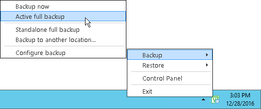 Creating Active Full Backups