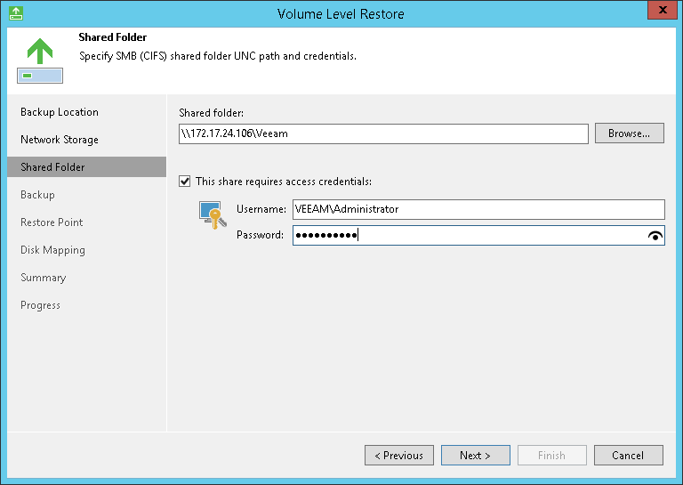 Shared Folder Settings