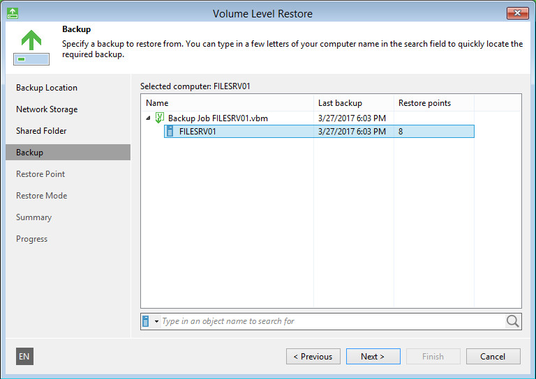Perform Bare-Metal Recovery