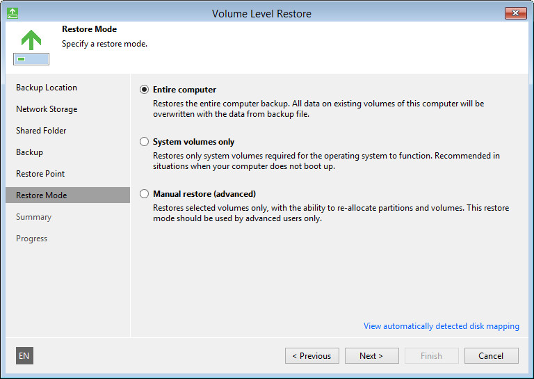 Perform Bare-Metal Recovery