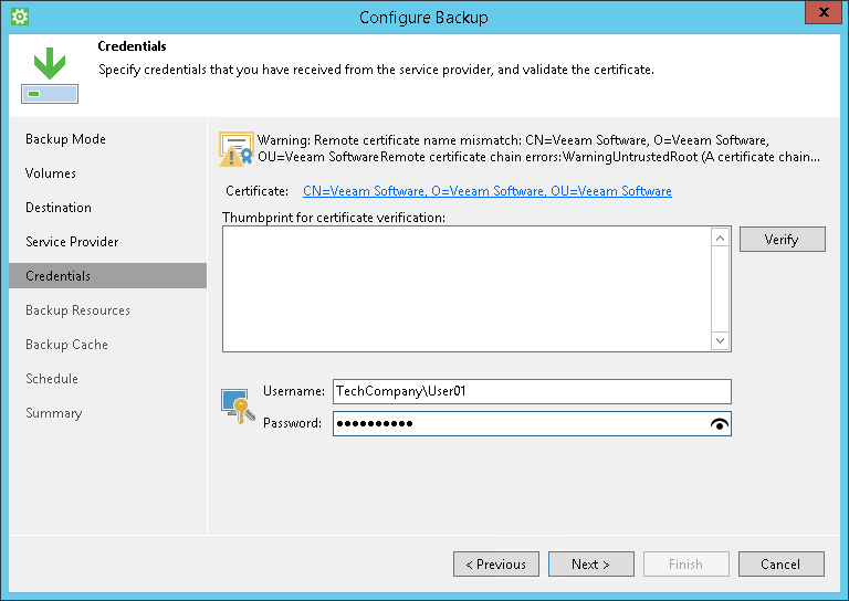 Perform Backup to Cloud Repository