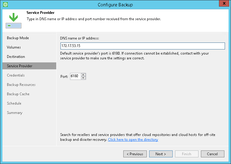Perform Backup to Cloud Repository