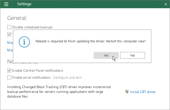 Installing Veeam CBT Driver