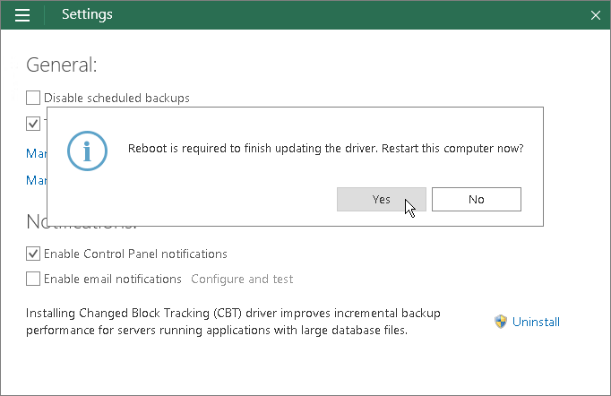 Removing Veeam CBT Driver