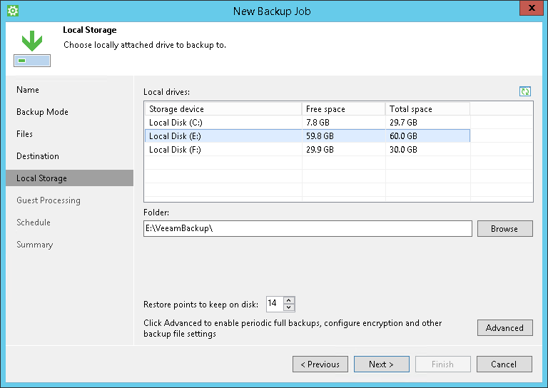 Local Storage Settings