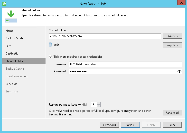 Shared Folder Settings