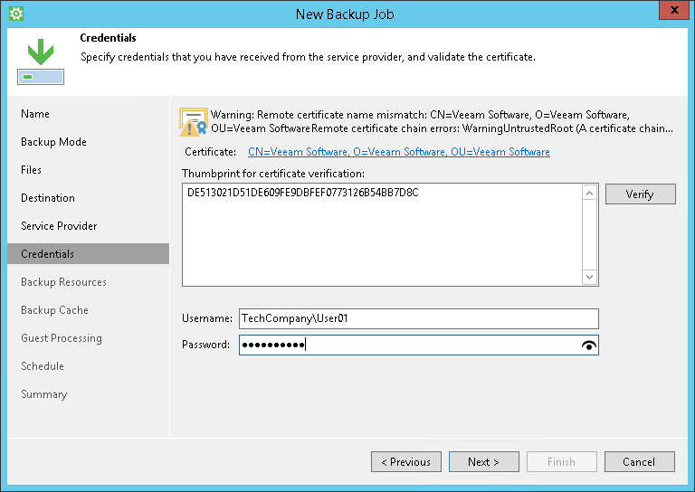 Veeam Cloud Connect Repository Settings