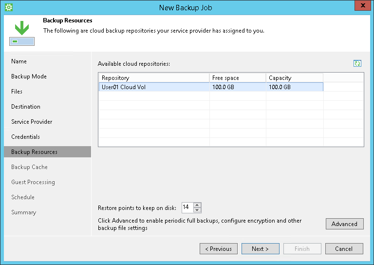 Veeam Cloud Connect Repository Settings
